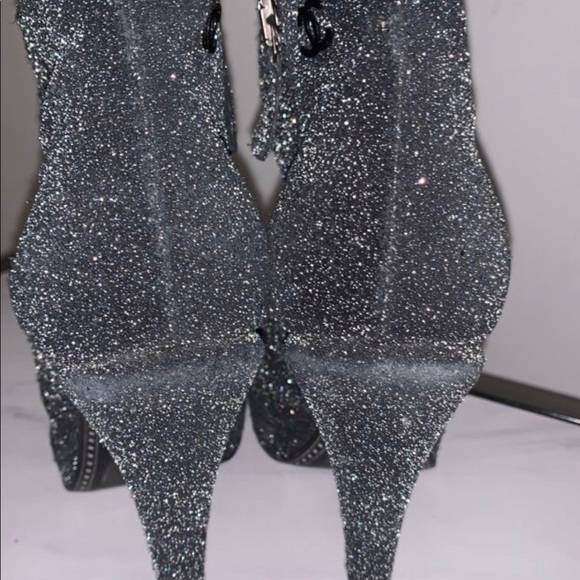 Chanel Grey Suede CC Ankle Boots - Picture 3 of 6